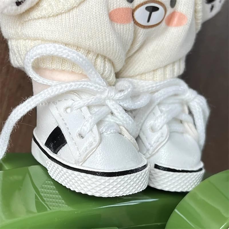 Jojedomo Compatible with Labubu Doll Shoes for 17cm Doll,Shoes Used for Labubu Accessories (YD-White) - Image 2